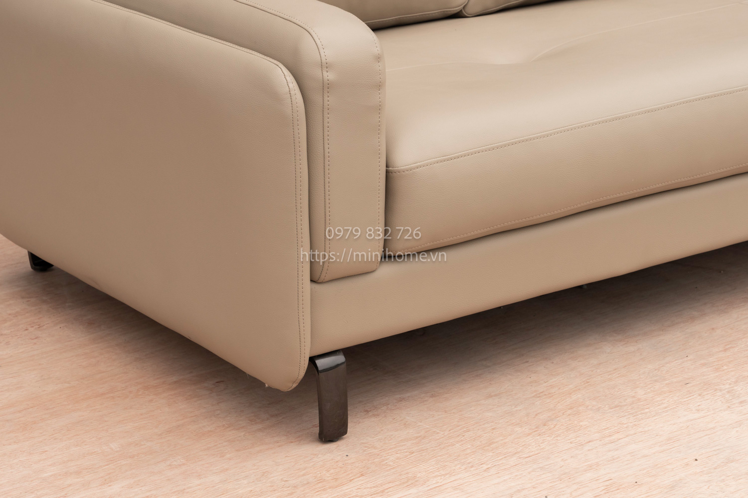 Alternative view of SOFA SFSL04 Da công nghiệp Màu kem dài 218cm