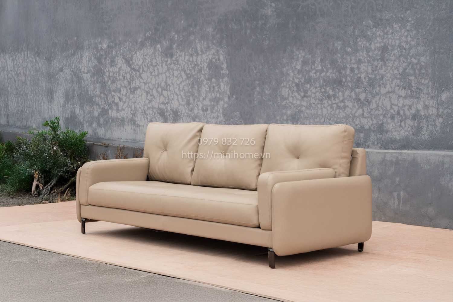 SOFA SFSL04 Da công nghiệp Màu kem dài 218cm