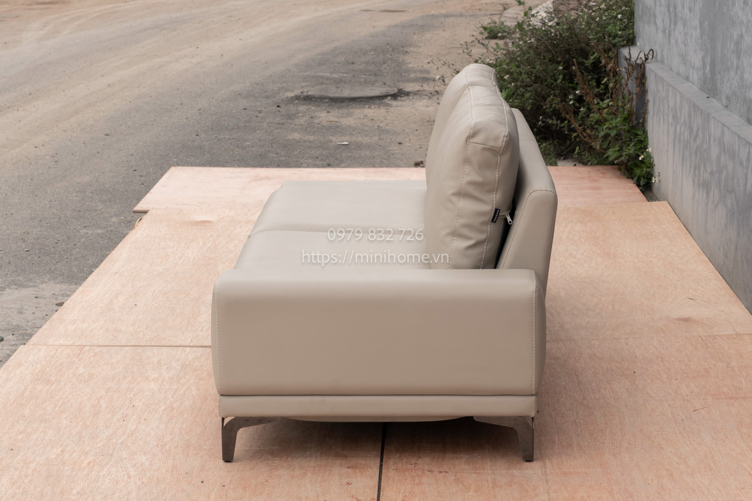 Alternative view of SOFA SFSL05 Da công nghiệp Màu ghi nhạt dài 220cm