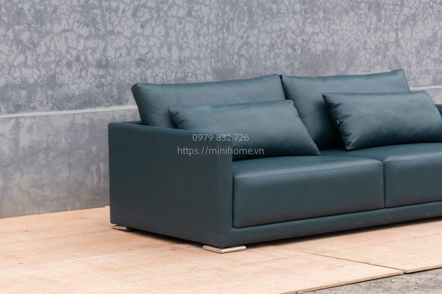 Alternative view of SOFA SFSL10 Da công nghiệp Màu xanh dài 216cm