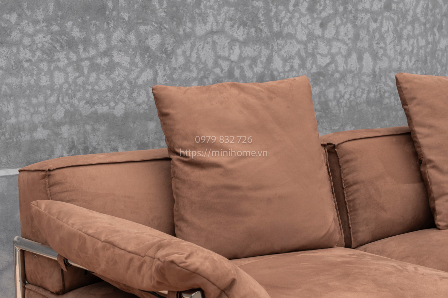 Alternative view of SOFA SFSL15 Da lộn Màu nâu đậm dài 305cm