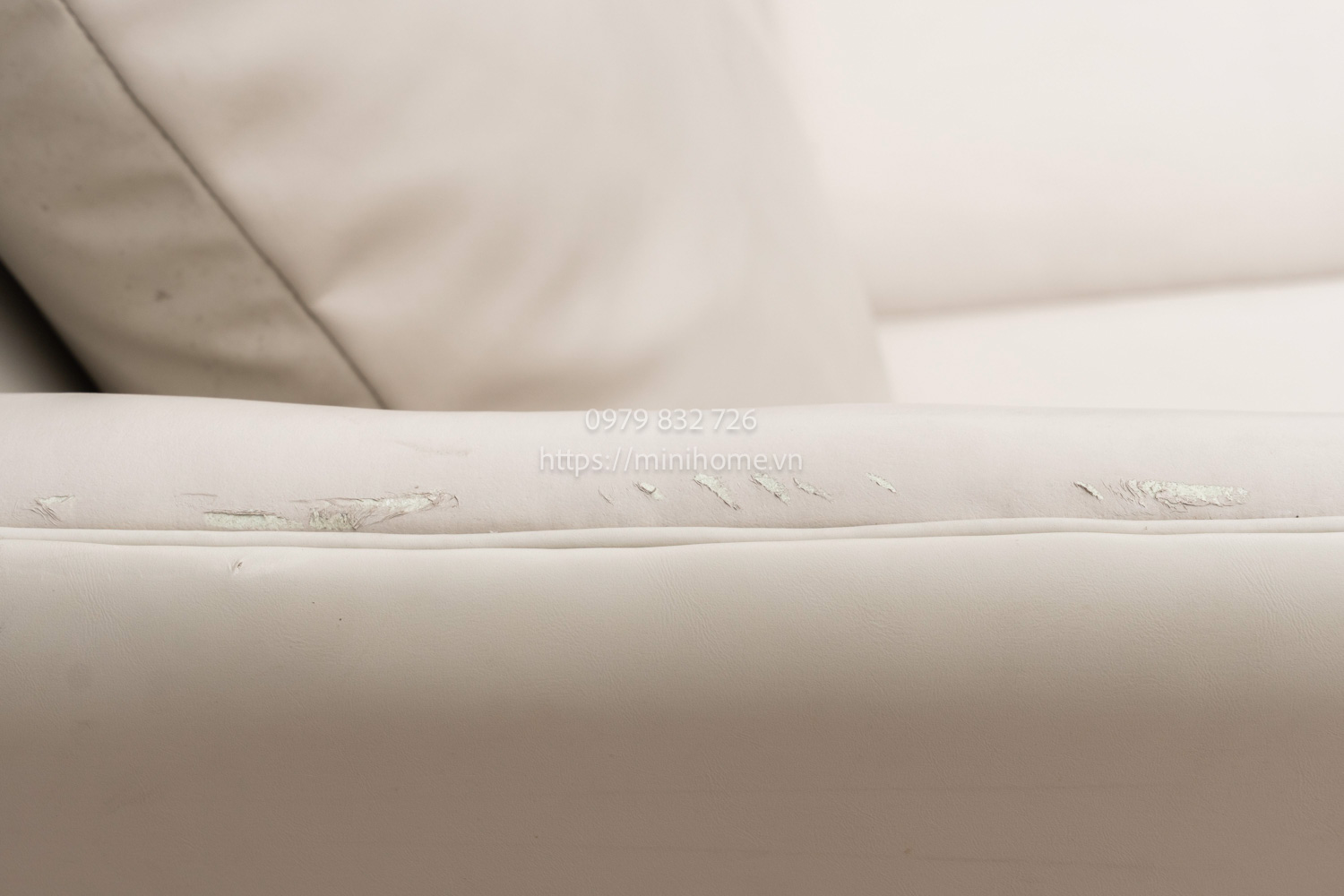 Alternative view of SOFA NHẬP TQ SFSL18 Da công nghiệp Màu kem dài 220cm